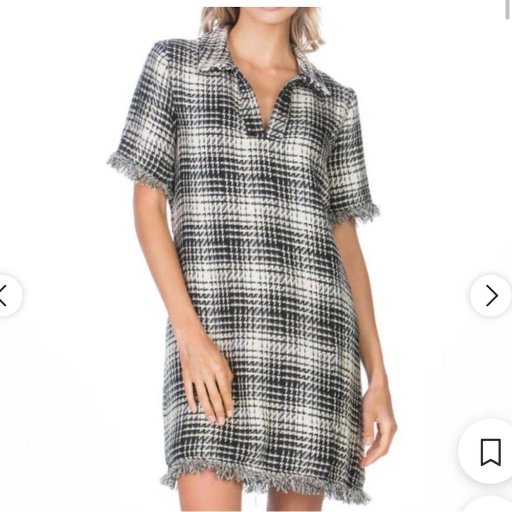 Maven West Frayed Hem Shirt Dress Sz M